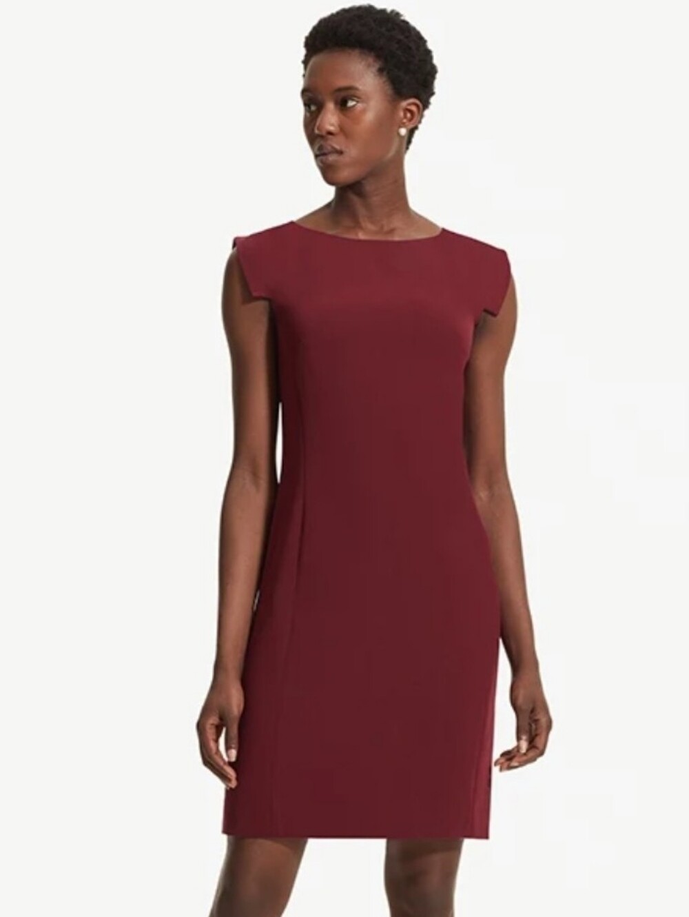 MM Lafleur Burgundy Sleeveless Shift Dress